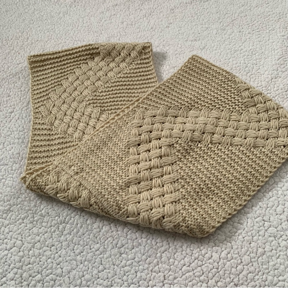 Kismet Knitted Beige Scarf Wrap